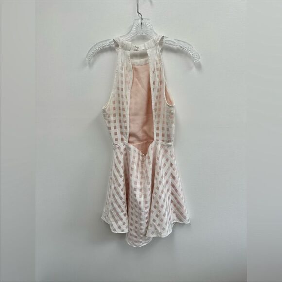Lovers & Friends Ivory Gingham Checkered Halter Open Back Mini A-line Dress S - Picture 10 of 10